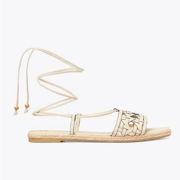 NEW TORY BURCH WOMEN’S BASKET-WEAVE ESPADRILLE SHOES SIZE 9M - Picture 2 of 4